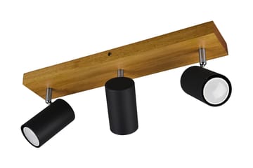 Marley spot 3L GU10 mattsvart/ trä - Matt svart/Natur - Belysning - Spotlights & downlights