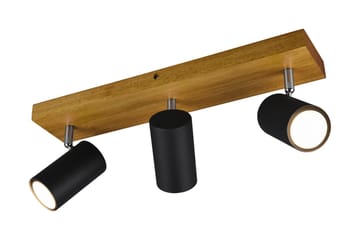 Marley spot 3L GU10 mattsvart/ trä - Matt svart/Natur - Belysning - Spotlights & downlights