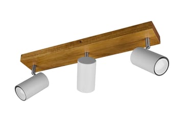 Marley spot 3L GU10 mattvit/ trä - Matt vit/Trä - Belysning - Spotlights & downlights