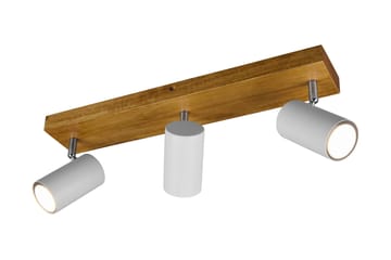 Marley spot 3L GU10 mattvit/ trä - Matt vit/Trä - Belysning - Spotlights & downlights
