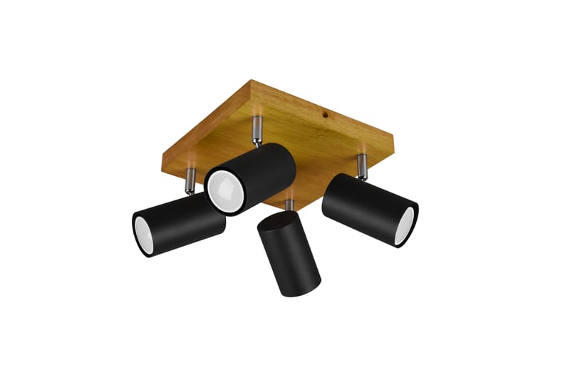 Marley spot 4L GU10 mattsvart/ trä - Matt svart/Natur - Belysning - Spotlights & downlights - Takspotlight