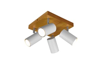 Marley spot 4L GU10 mattvit/ trä - Matt vit/Trä - Belysning - Spotlights & downlights - Takspotlight