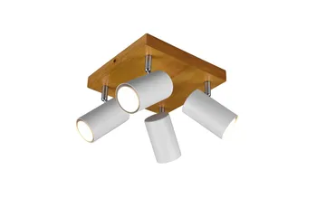 Marley spot 4L GU10 mattvit/ trä - Matt vit/Trä - Belysning - Spotlights & downlights