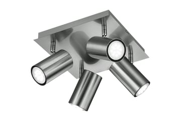 Marley spotlight fyrkant 4L GU10 borstad stål - Borstad stål - Belysning - Spotlights & downlights - Takspotlight