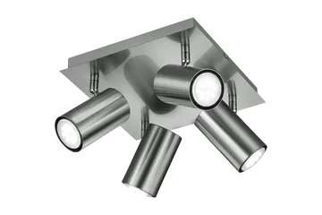 Marley Spotlight fyrkant 4L GU10 borstad stål - Borstad stål - Belysning - Spotlights & downlights