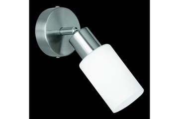 Mars Spotlight 1L E14 borstad stål/ vit - Borstad stål/Vit - Belysning - Spotlights & downlights - Väggspotlight