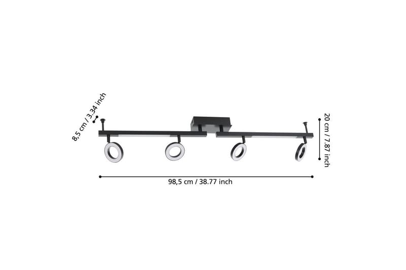 Spotlight Eglo Cardillio 2 med 4 Lampor - Svart - Belysning - Spotlights & downlights