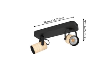 Spotlight Eglo Cayuca med 2 Lampor - Svart/Brun - Belysning - Spotlights & downlights