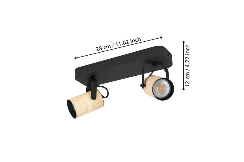 Spotlight Eglo Cayuca med 2 Lampor - Svart/Brun - Belysning - Spotlights & downlights
