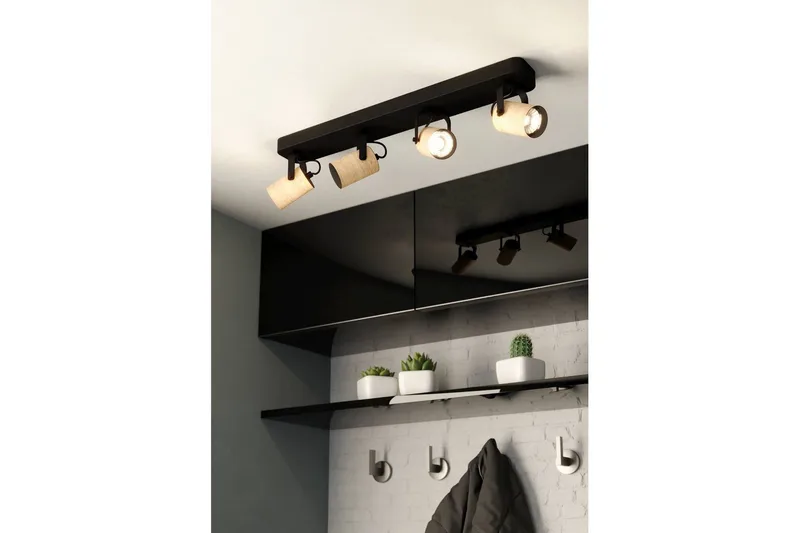 Spotlight Eglo Cayuca med 4 Lampor - Svart/Brun - Belysning - Spotlights & downlights