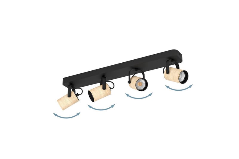 Spotlight Eglo Cayuca med 4 Lampor - Svart/Brun - Belysning - Spotlights & downlights