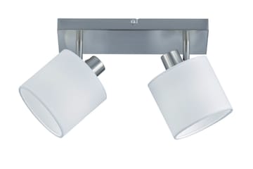 Tommy Spotlight 2L  E14 borstad stål/ vit - Borstad stål/Vit - Belysning - Spotlights & downlights - Takspotlight