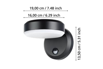 Vägglampa Utebelysning Eglo Fornaci med Sensor - Vit/Svart - Belysning - Spotlights & downlights - Downlight utomhus
