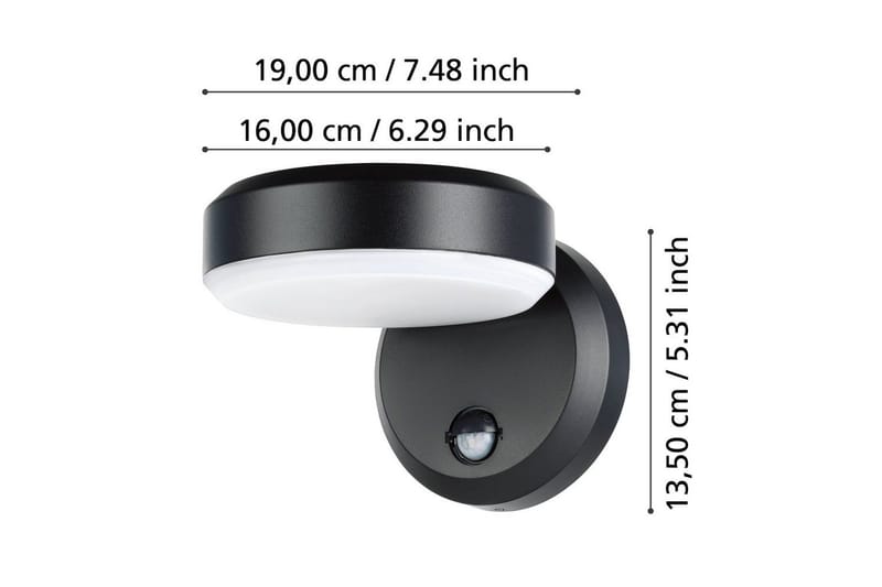 Vägglampa Utebelysning Eglo Fornaci med Sensor - Vit/Svart - Belysning - Spotlights & downlights - Downlight utomhus