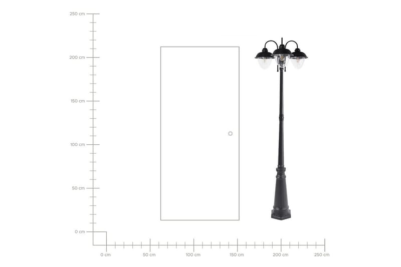Asinare Lyktstolpe 209 cm - Svart - Belysning - Utelampor & utomhusbelysning - Stolplykta & grindlykta
