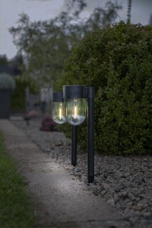 Cupola 2 pack Solcellspollare 30 cm - svart - Belysning - Utelampor & utomhusbelysning - Pollare