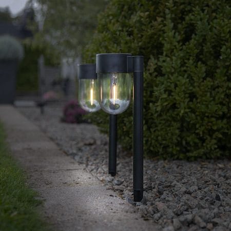 Cupola 2 pack Solcellspollare 30 cm - svart - Belysning - Utelampor & utomhusbelysning - Pollare