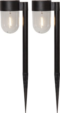 Cupola 2 pack Solcellspollare 30 cm - svart - Belysning - Utelampor & utomhusbelysning - Pollare