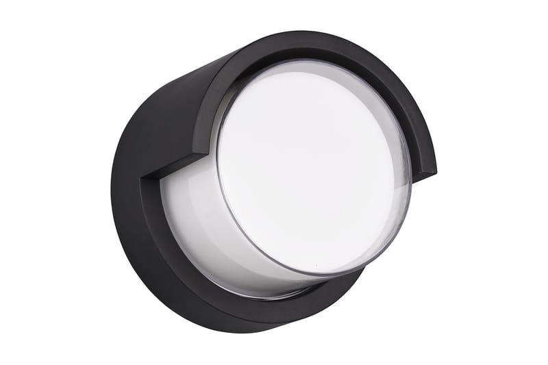 Puno LED vägglampa rund mattsvart, Matt svart