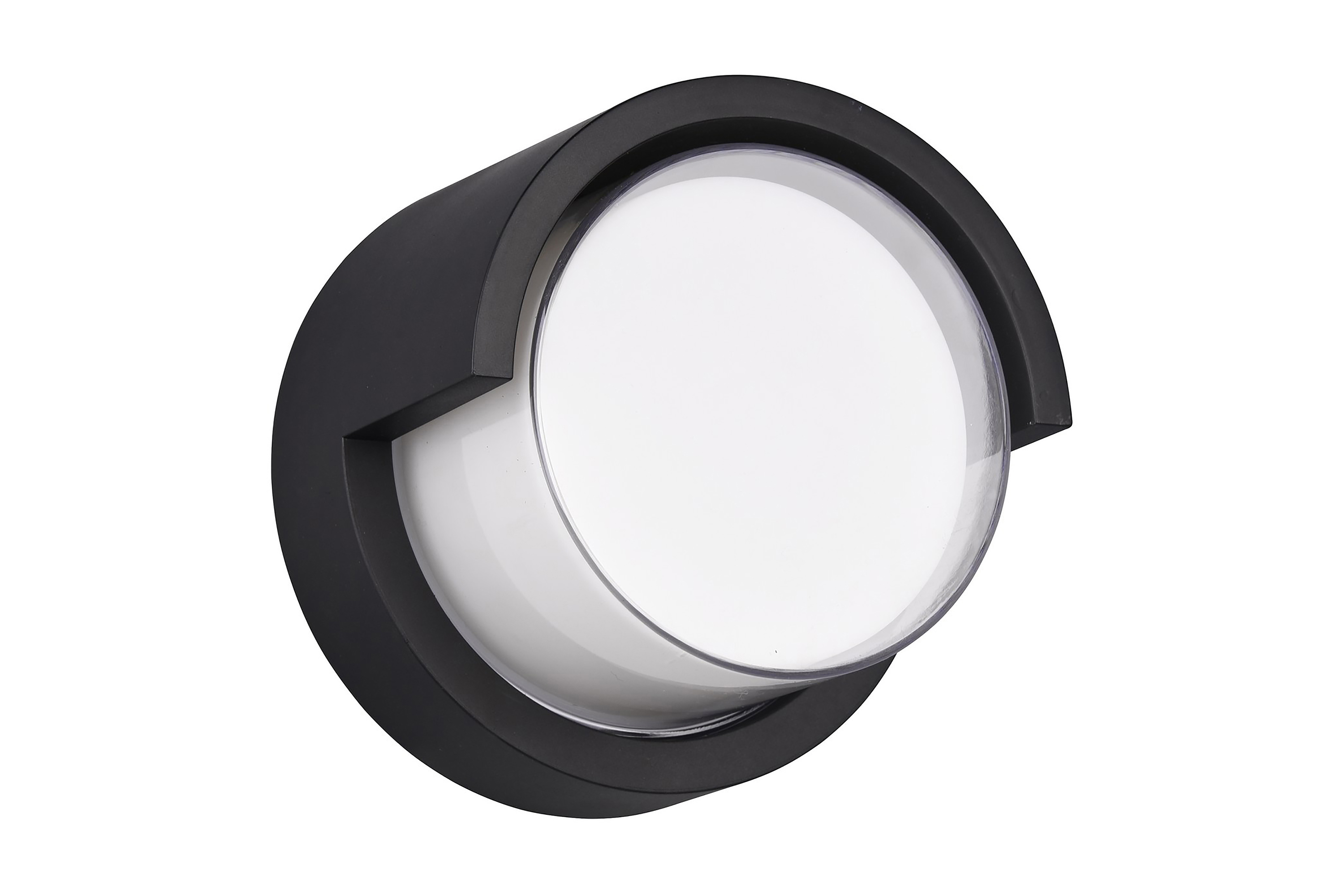 Puno LED vägglampa rund mattsvart Matt svart