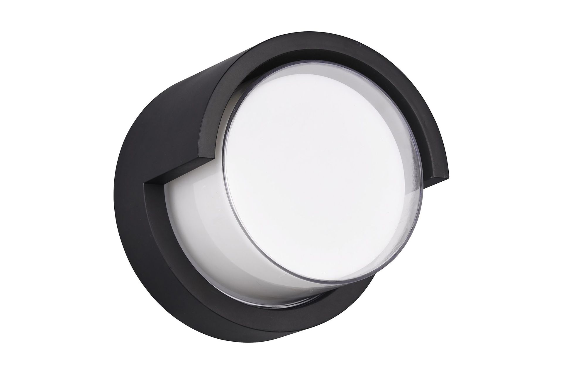 Puno LED vägglampa rund mattsvart - Matt svart
