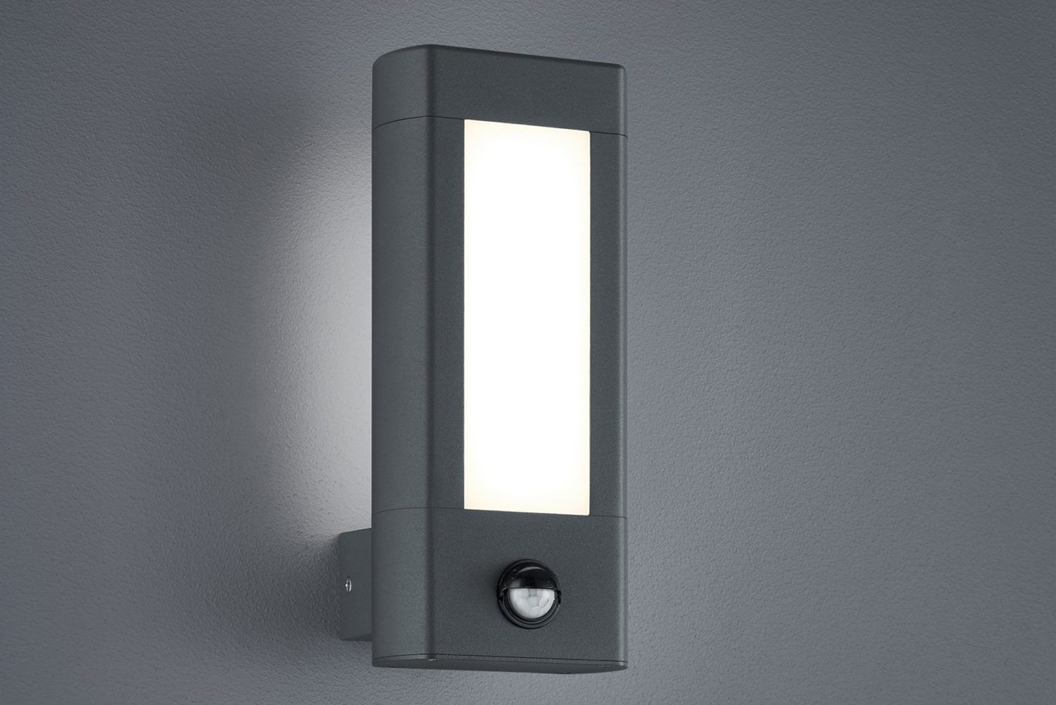 Rhine LED Vägglampa rörelsessensor antracit - Antracit/Vit