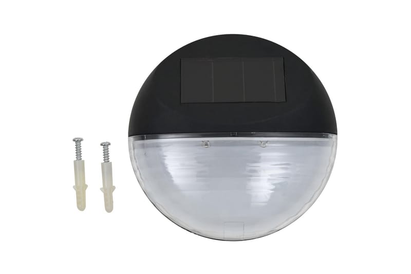 Soldrivna vägglampor 24 st LED runda svart - be Basic - Fasadbelysning & vägglyktor