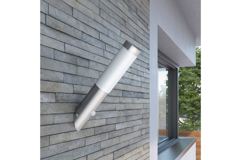 Utebelysning Enego vägglampa med rörelsedetektor - Silver - Fasadbelysning & vägglyktor
