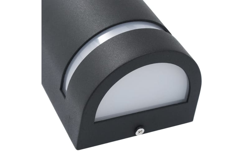 Utomhusvägglampa 2 st 35 W svart halvrund - Svart - Fasadbelysning & vägglyktor - LED belysning utomhus