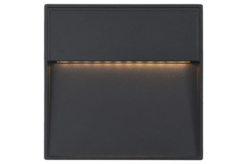 Utomhusvägglampa LED 2 st 3 W svart fyrkantig - Svart - LED belysning utomhus - Fasadbelysning & vägglyktor