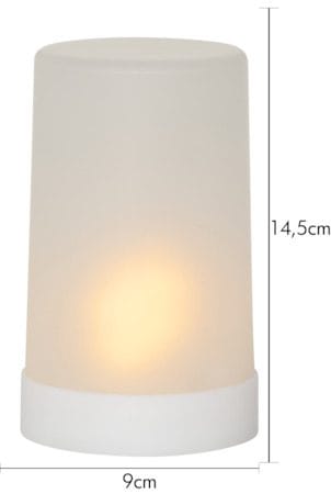 Flame Candle LED Blockljus 9 cm - vit - Belysning - Utelampor & utomhusbelysning - Bordslampa utomhus