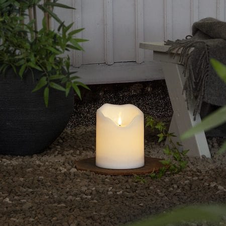 Flamme Grand LED Blockljus 20 cm - vit - Belysning - Utelampor & utomhusbelysning - Bordslampa utomhus