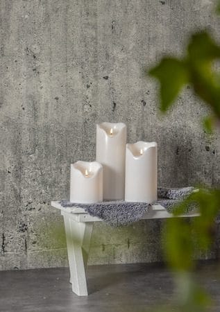 Flamme Grand LED Blockljus 20 cm - vit - Belysning - Utelampor & utomhusbelysning - Bordslampa utomhus