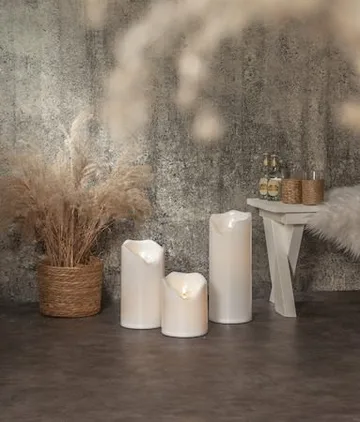 Flamme Grand LED Blockljus 20 cm - vit - Belysning - Utelampor & utomhusbelysning - Bordslampa utomhus