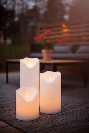 Flamme Grand LED Blockljus 20 cm - vit - Belysning - Utelampor & utomhusbelysning - Bordslampa utomhus
