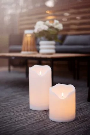 Flamme Grand LED Blockljus 20 cm - vit - Belysning - Utelampor & utomhusbelysning - Bordslampa utomhus