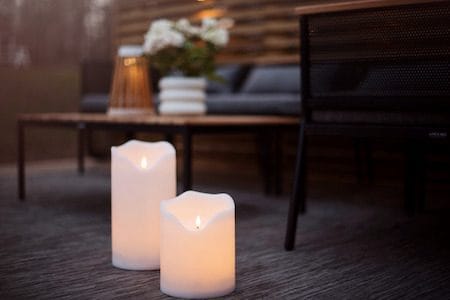 Flamme Grand LED Blockljus 20 cm - vit - Belysning - Utelampor & utomhusbelysning - Bordslampa utomhus