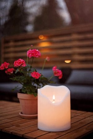 Flamme Grand LED Blockljus 20 cm - vit - Belysning - Utelampor & utomhusbelysning - Bordslampa utomhus