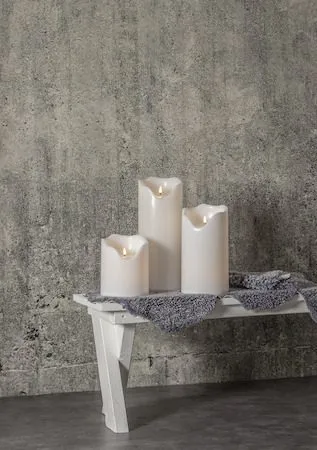 Flamme Grand LED Blockljus 20 cm - vit - Belysning - Utelampor & utomhusbelysning - Bordslampa utomhus