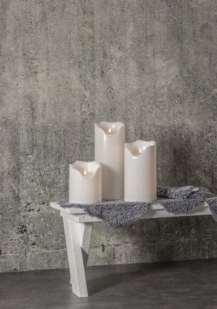 Flamme Grand LED Blockljus 20 cm - vit - Belysning - Utelampor & utomhusbelysning - Bordslampa utomhus