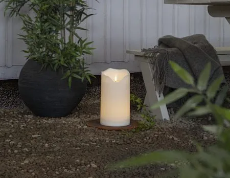 Flamme Grand LED Blockljus 30 cm, vit