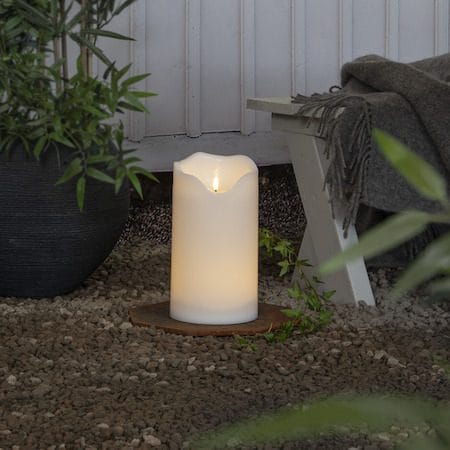 Flamme Grand LED Blockljus 30 cm - vit - Belysning - Utelampor & utomhusbelysning - Bordslampa utomhus