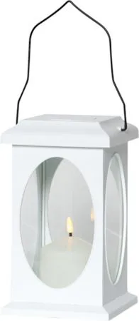 Flamme Lykta 13.5 cm, vit