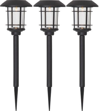 Fride 3 pack Solcellspollare 34 cm - svart - Belysning - Utelampor & utomhusbelysning - Pollare