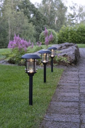Fride 3 pack Solcellspollare 34 cm - svart - Belysning - Utelampor & utomhusbelysning - Pollare