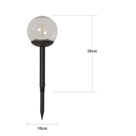 Globe 3 pack Solcellspollare 25 cm - svart och klar - Belysning - Utelampor & utomhusbelysning - Pollare