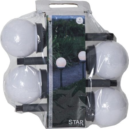 Globus 4 pack Solcellspollare 27 cm - vit - Belysning - Utelampor & utomhusbelysning - Pollare
