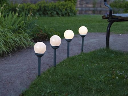 Globus 4 pack Solcellspollare 27 cm - vit - Belysning - Utelampor & utomhusbelysning - Pollare
