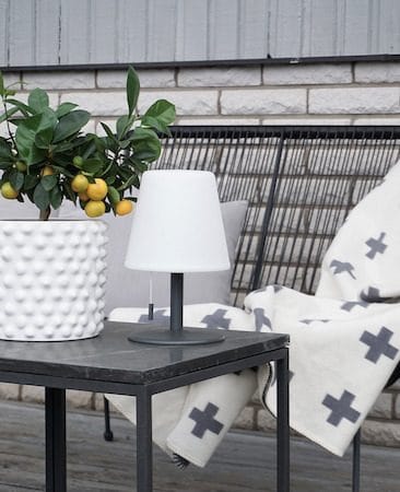 Kreta Bordslampa 16 cm - vit och svart - Belysning - Utelampor & utomhusbelysning - Bordslampa utomhus