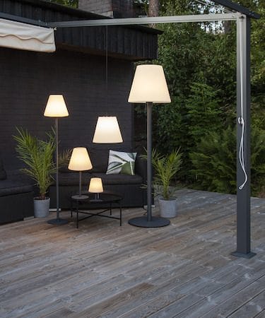 Kreta Bordslampa 16 cm - vit och svart - Belysning - Utelampor & utomhusbelysning - Bordslampa utomhus